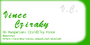 vince cziraky business card